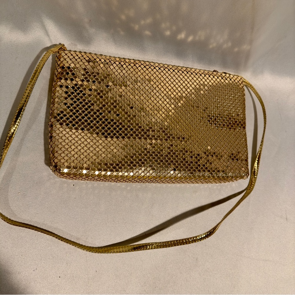 Vintage Whiting & Davis Gold Chainmaille Clutch Purse - Picture 4 of 4